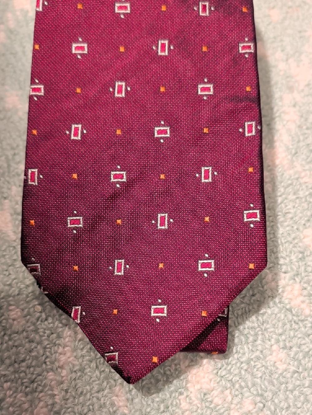 Redgreen Vintage Burgundy Geometric Power Tie!
